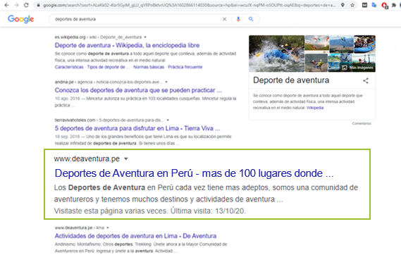 Posicionamiento web de aventura seo